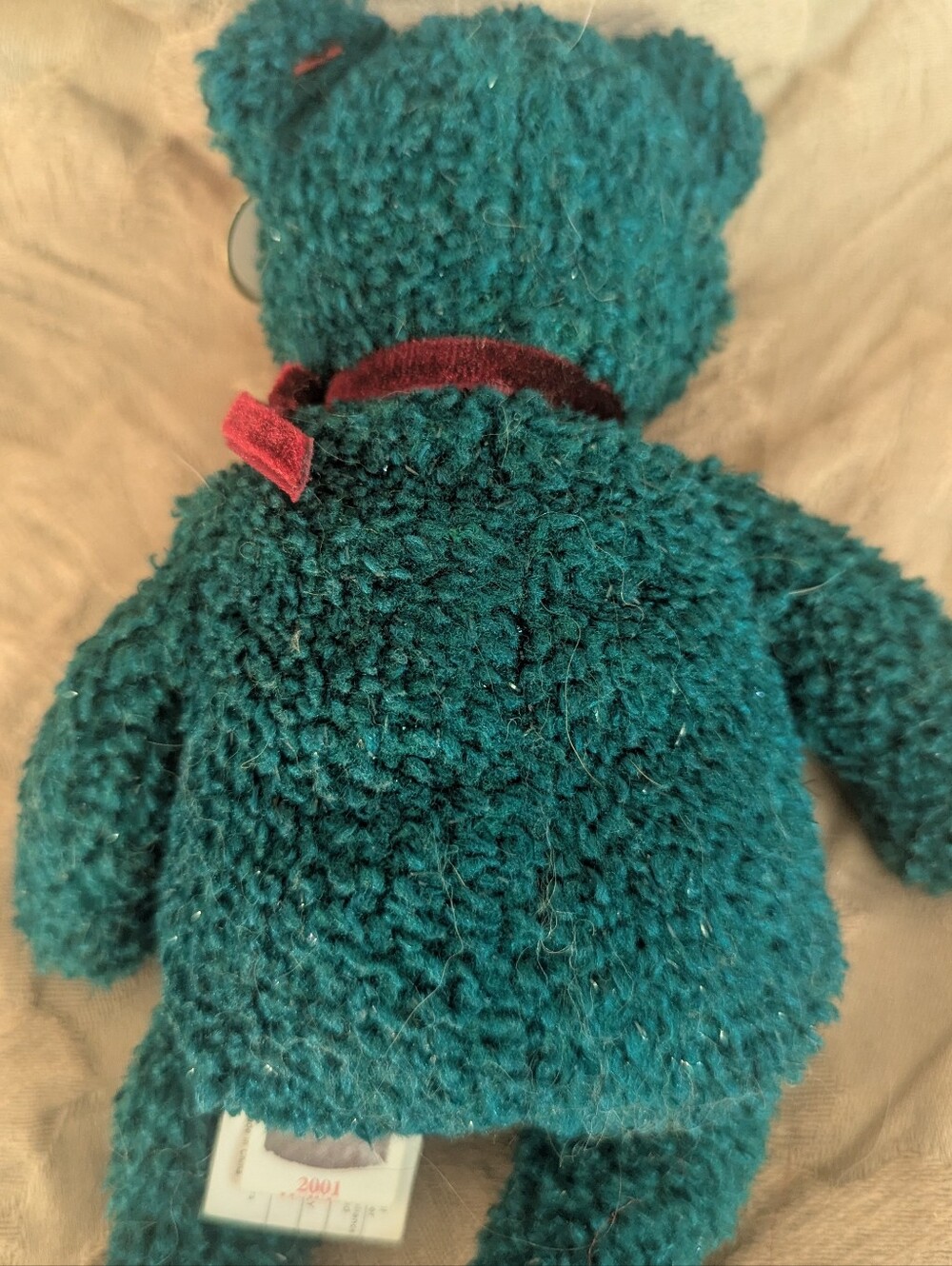 Ty Beanie Baby 2001 Holiday Teddy - Green Sparkle Christmas Bear Retired - Picture 6 of 9